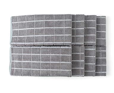 Microfiber Dish Towels - Soft, Super Absorbent and Lint Free Kitchen Towels - 8 Pack (Lattice Designed Gray Colors) - 26 x 18 Inch - Image 3