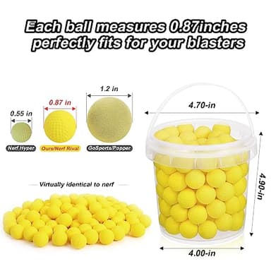 100 Rounds Refill Balls Ammo Compatible with Nerf Rival Gun, TiopLior Foam Bullet Ball Replacement Refill Pack Fit for Rival(HIR, High-Impact Rounds) - Image 2