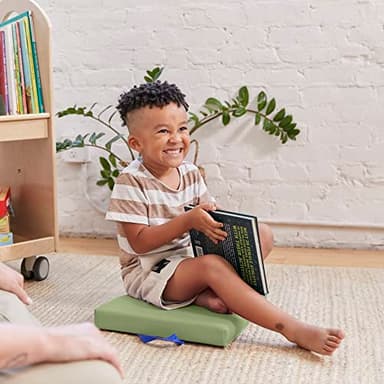 ECR4Kids SoftZone Floor Cushions, Square, Flexible Seating, Fern Green, 6-Piece - Image 10