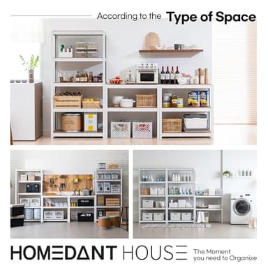 HOMEDANT House 5-Tier Laminated Metal Shelving Unit Adjustable Storage Utility Rack Heavy Duty Shelves Organization Multipurpose Shelf Kitchen Garage Pantry Closet 1Pack - Image 9