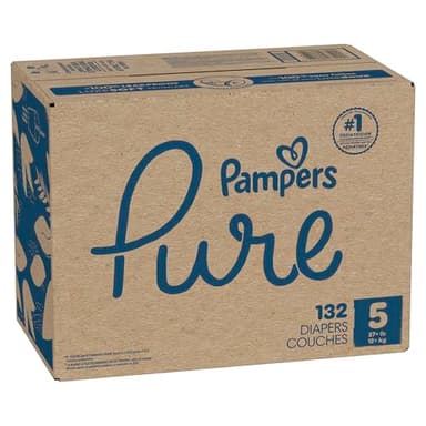 Pampers Pure Protection Baby Diapers, Size 5 (27+ lbs), 132 Count, Up to 100% Leakproof, Premium Plant-based Skin Protection, Hypoallergenic Soft Diapers - Image 14