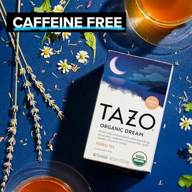 TAZO Organic DREAM Herbal Tea Bags, Caffeine-Free Bedtime Tea, Relaxing Chamomile and Lavender Blend, 96 Total Tea Bags (16ct - Pack of 6) - Image 5