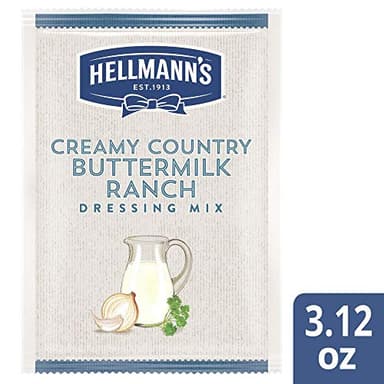 Hellmann's Creamy Country Buttermilk Ranch Salad Dressing Dry Mix Pouch Gluten Free, No added MSG, 3.12 Ounce (Pack of 18) - Image 4