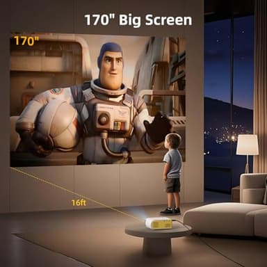 KSAN Mini Projector, Projector with WiFi and Bluetooth, 1080P Support Movie Projector with Built-in Speaker, Compatible with Smartphone, HDMI, USB, AV, Fire Stick, PS5 for Home, Bedroom, Outdoor Use - Image 6