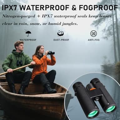 TRV 10x42 Binoculars for Adults High Powered - Waterproof Fogproof BAK4 Prism, with Phone Adapter for Bird Watching, Hunting, Travel - Image 5