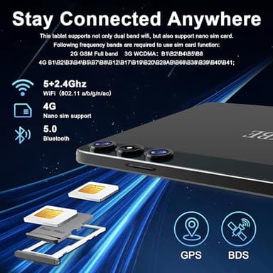 Android 14 Tablet, 2025 Latest Tablet 10 inch 128GB Storage 1TB Expandable 14GB RAM, 4G Sim Slot Tablets with keyboard Support 5G WiFi Bluetooth 5.0 GPS, 7000 mAh, Octa-Core Processor, FHD IPS Display - Image 4