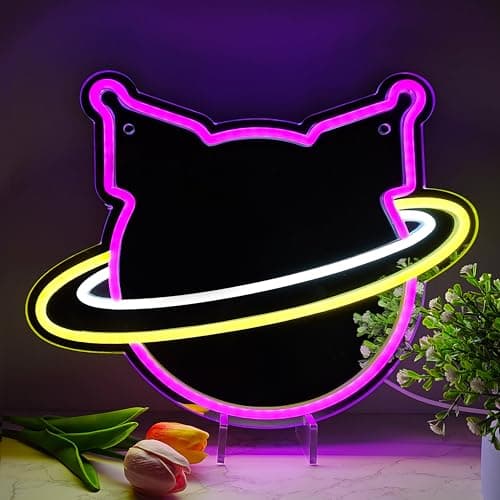 Anime Neon Sign Kuromii Neon Night Light for Wall Decor, Kuromii Planet Neon Mirror, Anime Room Decor, Kawaii Home Decor, Unique Wall Art - Image 1