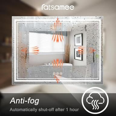 Ratsamee 60x40 Inch Led Mirror for Bathroom with Front Light and Backlit, Dimmable Anti Fog Wall Bathroom Mirror with Led Lights, Water Proof, Decor Vanity Mirror - Image 5