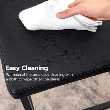 HOOBRO Bar Stools, Set of 2 Bar Chairs, 24.8-Inch Height Stools, Breakfast Bar Stools, Kitchen Stools, 2" Thick Upholstery, for Kitchen, Dining Room, Cafe, Bar Counter, Black BB21BY01 - Image 9