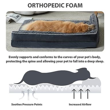 BFPETHOME Orthopedic Dog Beds for Large Dogs-Waterproof Sofa Dog Bed with Removable Washable Cover, Big Pet Bed with Waterproof Lining and Nonskid Bottom,Pet Bed for Large Dogs - Image 2