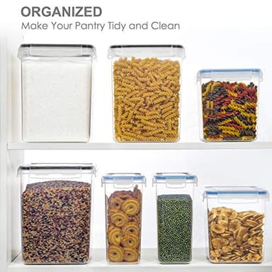 PANTRYSTAR Large Food Storage Containers with Lids Airtight 5.2L /176Oz, for Flour, Sugar, Baking Supply, 3PCS BPA Free Plastic Canisters for Kitchen Pantry Organization - Image 5