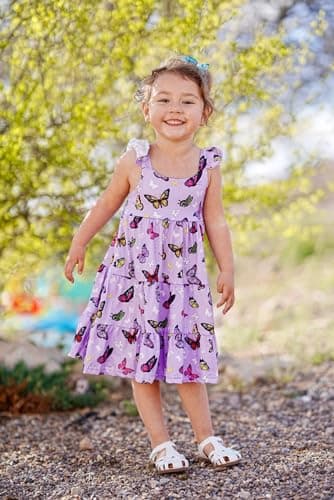 Vieille Toddler Dress 2T Baby Girl Infant Clothes Butterfly Flutter Princess Dress Summer Beach Outfits for Girls 3T - Image 2