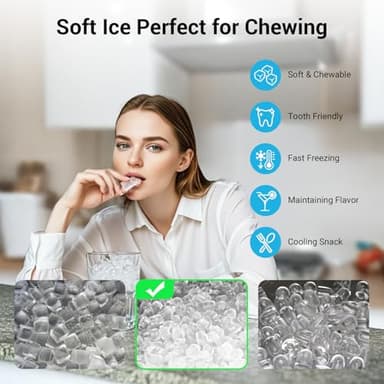 Nugget Ice Maker Countertop with 3.2Qt Water Tank, Ready in 5-8min, 40lbs Per Day, Soft Chewable Pellet Ice, Self-Cleaning Pebble Ice Maker Machine for Home/Party/RV/Camping - Image 3