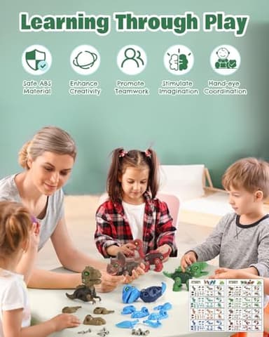 6 Pack Kids Toy Stem Dinosaur Toys, Kids Take Apart Construction Building Toys Learning Educational Dino Kit Play Set Party Christmas Birthday Gifts for Toddler Boys Girls Age 3 4 5 6 7 8 + Year Old - Image 6
