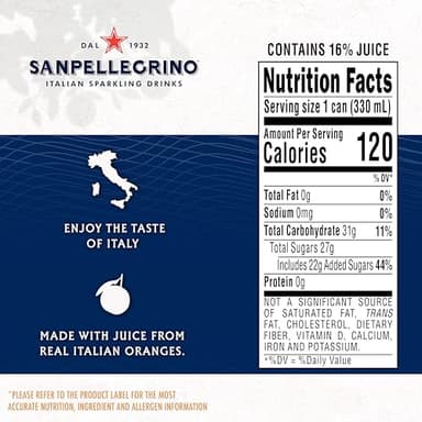 Sanpellegrino Italian Sparkling Drink Aranciata, Sparkling Orange Beverage, 24 Pack Of Cans - Image 7