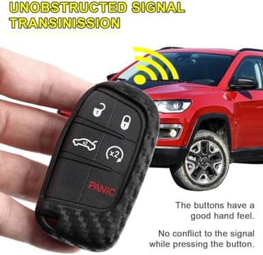 GZJUNFUGJ Key Chain Fob Case Cover Compatible For Dodge Challenger Charger Durango Jeep Grand Cherokee Chrysler Accessories Key Shell Bag Keychain Keyring - Image 5