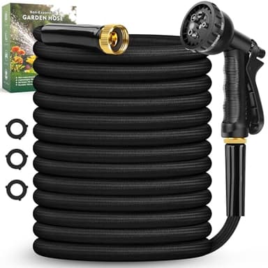 Lipoliftco Garden Hose 100FT, Non-Expanding, Lightweight Hose With 8 Function Nozzle, Leak-Proof, No-Knot, Easy to Carry, Wear-Resistant, Sturdy, Flexible, 3/4GHT, Water Hose for Yard, Garden, Outdoor - Image 1