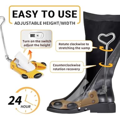 ZZgoog Boot Stretcher,Shoe Trees,Boot Stretchers for Cowboy Boots Men and Women,Shoe Stretcher Wide Feet & High Lnstep,Widener,Width, Stretch Leather Expander Large Size7-13 - Image 6