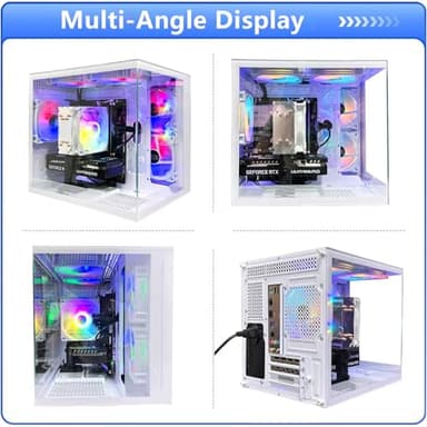 suevery Gaming PC Core I5-12400F(6Cores Up to 4.4G) RTX 3050 6G Nvme SSD 1TB 32GB RAM 650W WiFi 6 Prebuilt Towers Desktop Computer White - Image 4