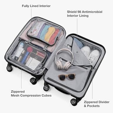 Traveler's Choice Pagosa Indestructible Hardshell Expandable Spinner Luggage, Black, 22-Inch Carry-on - Image 8