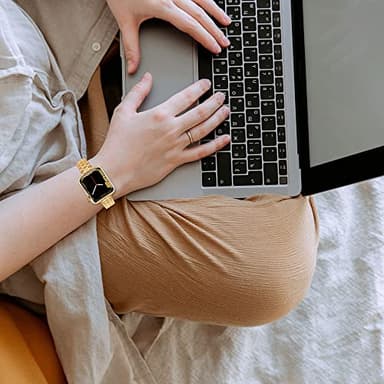 CSJCUBIC Metal band Compatible with Apple Watch Band 46mm 45mm 44mm 42mm 41mm 40mm 38mm for women, Slim and Thin Stainless Steel Replacement Adjustable Wristband for iWatch Series 10/9/8/7/6/5/4/3/2/1/SE - Image 7