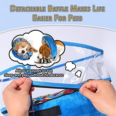 Crazy Felix Soft Inflatable Dog Cone for Small, Medium and Large Dogs, Cone for Dogs Alternative After Surgery to Stop Licking and Chewing, Dog Donut Cone with Extended Anti Licking Baffle(Blue,S) - Image 6