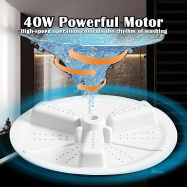 SAZCIS Portable Washing, 15 L 60W Portable Washer, 3 Modes Wash Machine for Underwear, Baby Clothes, Sock, Suitable for Apartments, Travel, Hotels, Camping and RV (Purple) - Image 8