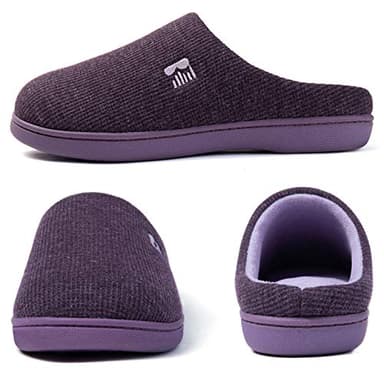 RockDove Women's Original Two-Tone Memory Foam Slipper, Size 7-8 US Women, Eggplant - Image 3