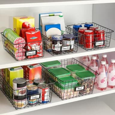 6 Pack Wire Baskets for Pantry Organization and Storage, Kitchen Organizer, 2 XXLarge & 2 XLarge & 2 Large - Image 4