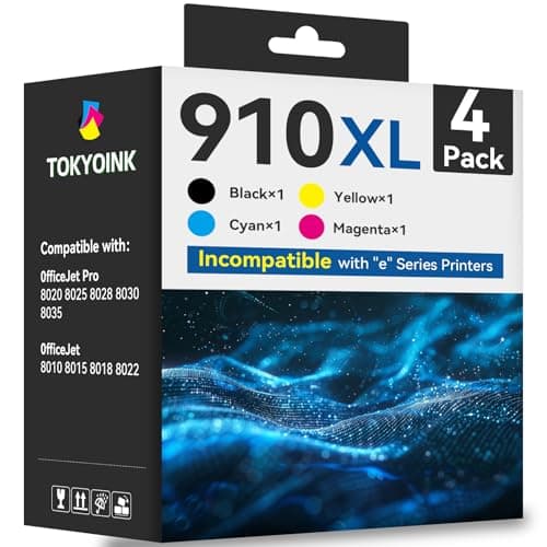 910XL Ink Cartridges for HP Printers Replacement for HP 910XL Ink Cartridges Combo Pack HP910XL Work for Officejet Pro 8020 8025 8028 8030 8035 8022 Printer (Black and Color, 4 Pack) - Image 1