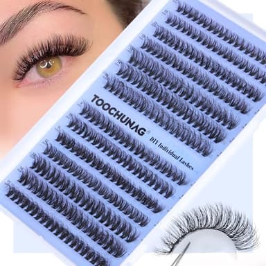 Lash Clusters 30D+40D Wispy Eyelash Clusters D Curl Individual Lashes 9-15mm Cluster Eyelash?Extensions 280pcs False Mink Eyelashes DIY Flat Lash Extension by TOOCHUNAG - Image 6
