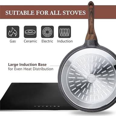 SENSARTE Nonstick Cookware Set 13-Piece, Non Stick Pots and Pans Set with Swiss Granite Coating, Healthy Kitchen Cooking Set, Stay-Cool Handles, PFOA Free - Image 9
