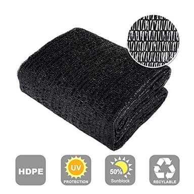Agfabric 50% Shade Cloth 6.5 X 20ft Sun Shade Fabric Sunblock Shade Cloth Cover with Clips for Plants, Black - Image 8