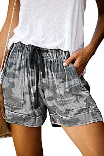 Plus Size Camouflage Shorts Women Loose Fitting Elastic Waist Cute Comfy Cotton Workout Lounge Shorts Women Ladies 3X-Large - Image 1