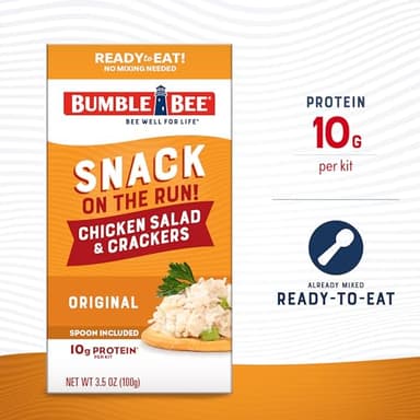 Bumble Bee Snack on the Run Chicken Salad with Crackers Kit, 3.5 oz (Pack of 12) - Ready to Eat, Spoon Included - Shelf Stable & Convenient Protein Snack - Image 2