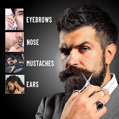 Beard Brush For Men & Beard Comb Set w/Mustache Scissors Grooming Kit, Natural Boar Bristle Brush, Dual Action Wood Comb, And Travel Bag Great For Christmas Gift - Image 4