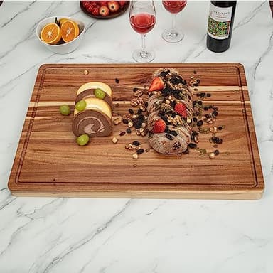 GAOMON 24 x 18 In Acacia Cutting Boardfor Kitchen, XXL Extra Large Charcuterie Cheese Platter Serving Tray, Food Prep and Serving Boards, Chopping Boards for Meal Vegetables and Cheese - Image 2