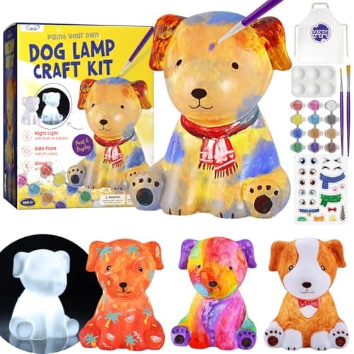 Paint Your Own Dog Lamp Kit, Art Supplies Painting Kits for Kids, Arts and Crafts for Kids Ages 8-12, Dog Toys Girls Boys Halloween Birthday Christmas Gifts Ages 3 4 5 6 7 8 9 10 11 12+ - Image 1