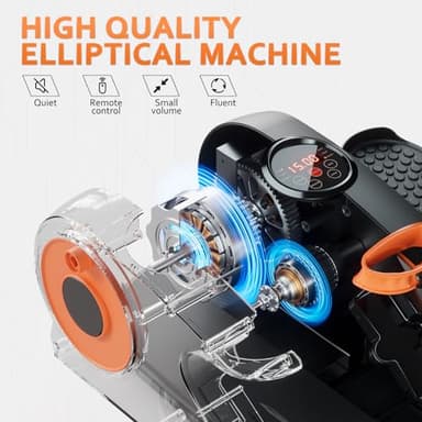 ARTHOOT Under Desk Elliptical Machine, Ellipse Exerciser as Seen on TV for Seniors with Remote Control & 12 Adjustable Speeds, Elliptical Machine for Home (Orange) - Image 2