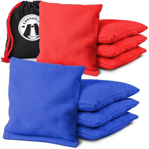GoSports Official Regulation Cornhole Bean Bags Set (8 All Weather Bags) - Red and Blue - Image 1