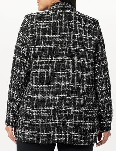 The Drop Women's Blake Long Blazer, Black Boucle, 2X - Image 6