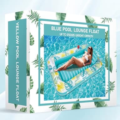 Panadajoy Tanning Pool Floats for Adults with Cup Holder & Pillow, Thick UV-Resistant PVC Portable Float for Backyard, Pool, Lake - Compact Design, Easy Inflation, Durable for Tanning & Relaxation - Image 7