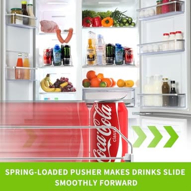Drink Organizer for Fridge, Soda Can Dispenser for Refrigerator, Automatic Drink Dispenser for Fridge Holds up to 25 Cans, 5 Row - Image 2