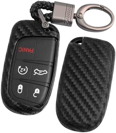 GZJUNFUGJ Key Chain Fob Case Cover Compatible For Dodge Challenger Charger Durango Jeep Grand Cherokee Chrysler Accessories Key Shell Bag Keychain Keyring - Image 8