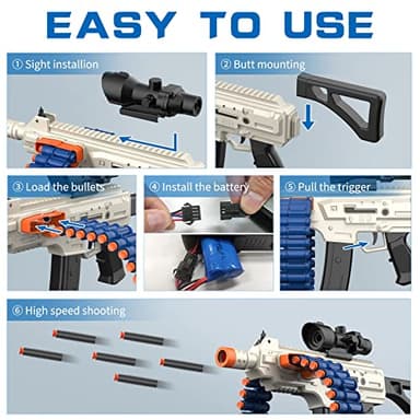 Electric Automatic Toy, JakMean Toy Blaster with 30 Dart Clips and 100 Foam Darts, Outdoor Shooting Games Toys for 6-12 Year Old Boys & Girls Adults, Gifts for Birthday Xmas (J3A) - Image 5