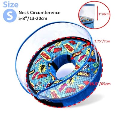 Crazy Felix Soft Inflatable Dog Cone for Small, Medium and Large Dogs, Cone for Dogs Alternative After Surgery to Stop Licking and Chewing, Dog Donut Cone with Extended Anti Licking Baffle(Blue,S) - Image 4