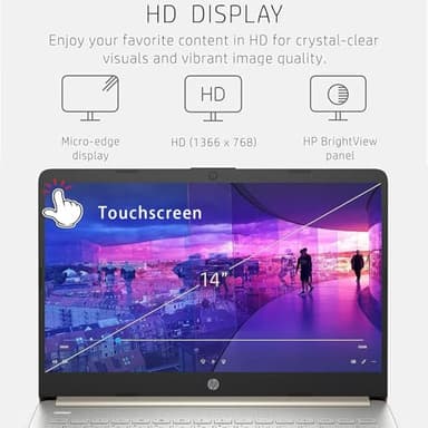 HP Touchscreen Laptop Computer for Home Student Study, 1-Year Office 365, 4GB DDR4 RAM, 64GB eMMC, Intel Processor, 14 inch Display, WiFi 6, Bluetooth, Type-C, Pale Gold, Windows 11 Home S - Image 5