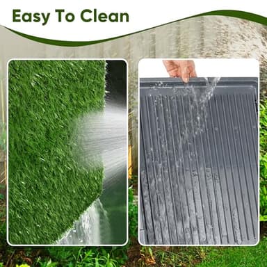 Grass Pee Pads for Dogs, 2 Pack Dog Grass Pad with Tray Washable Artificial Turf, Replaceable Pee Pad for Small, Medium, Large Pet, 26"x26" Grey Tray - Image 5