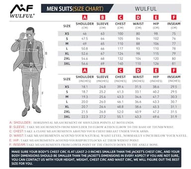 WULFUL Men’s Slim Fit Suit One Button 3-Piece Blazer Dress Business Wedding Party Jacket Vest & Pant - Image 7