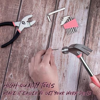 CARTMAN 39Piece Tool Set General Household Hand Tool Kit with Plastic Toolbox Storage Case Pink - Image 6